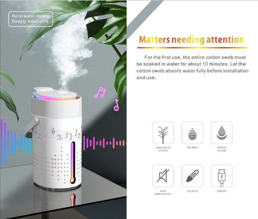 USB Music humidifier household high-quality bluetooth speakers seven color disinfection aromatherapy machine